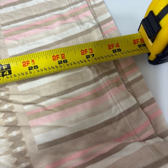 Ruby Rd. women's apparel tunic with a pink, beige, and gray ikat pattern. - Picture 8 of 8